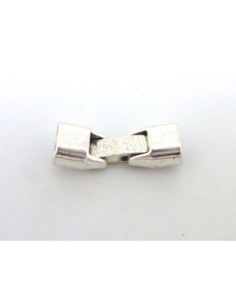 Fermoir clip pour cuir regaliz fin 8mm x 5mm en métal argenté