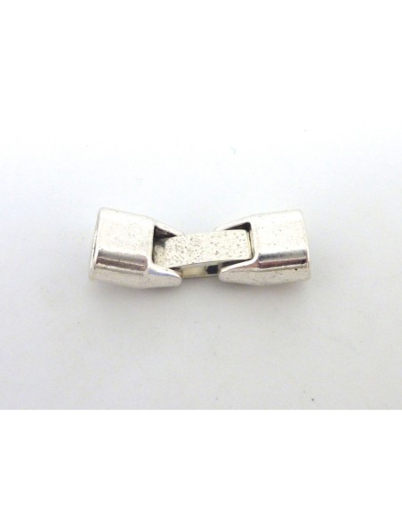 Fermoir clip pour cuir regaliz fin 8mm x 5mm en métal argenté