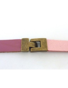 Fermoir T embout pour lanière de 12mm en métal de couleur bronze