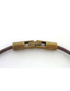 Fermoir à clip avec embout rond pour cuir de 3mm en métal...