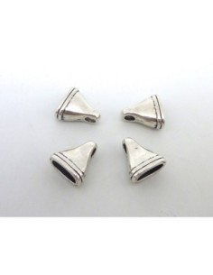 Embout calotte, cache-noeud 10,4mm x 4,5mm en métal argenté
