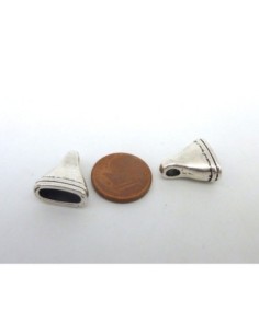 Embout calotte, cache-noeud 10,4mm x 4,5mm en métal argenté 2