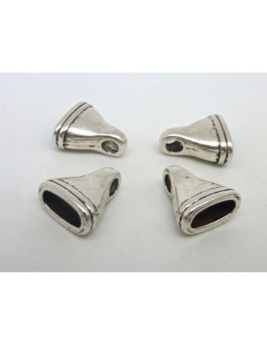 Embout 10,4mm x 4,5mm en métal argenté