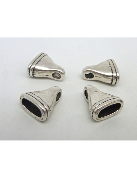 Embout 10,4mm x 4,5mm en métal argenté Embout 10,4mm x 4,5mm en métal argenté