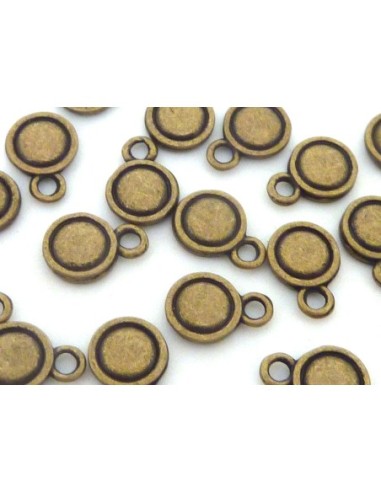Mini breloque en métal de couleur bronze