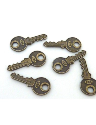 Petites clés pour cordon cuir 2mm