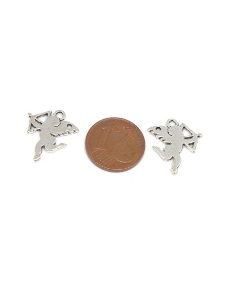 Breloque ange  cupidon argenté en métal