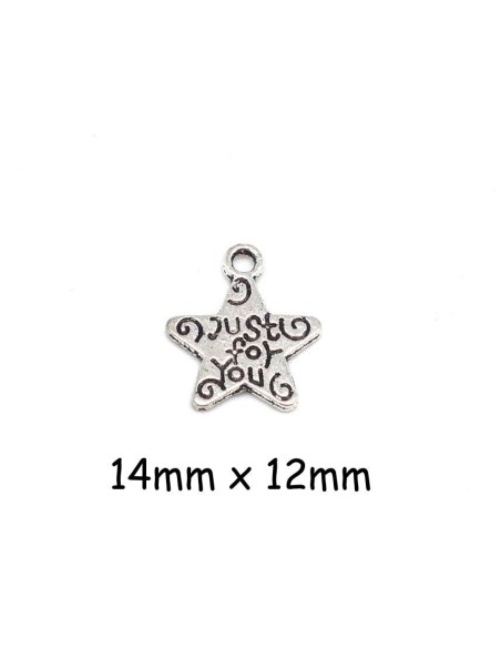 Breloque étoile just for you argenté en métal