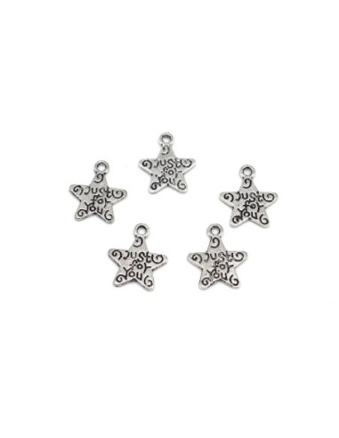 Pendentif étoile argenté just for you en métal