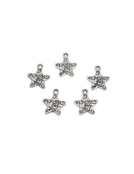 Pendentif étoile argenté just for you en métal