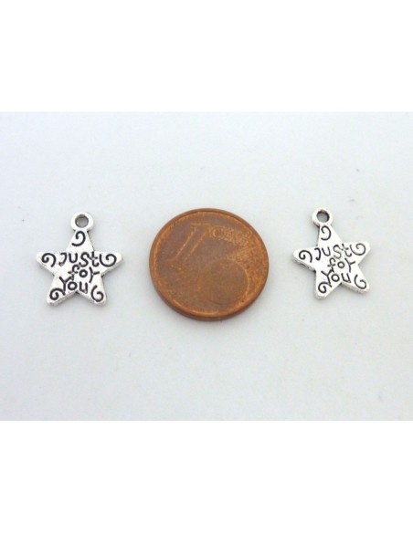 Breloque étoile just for you argenté en métal