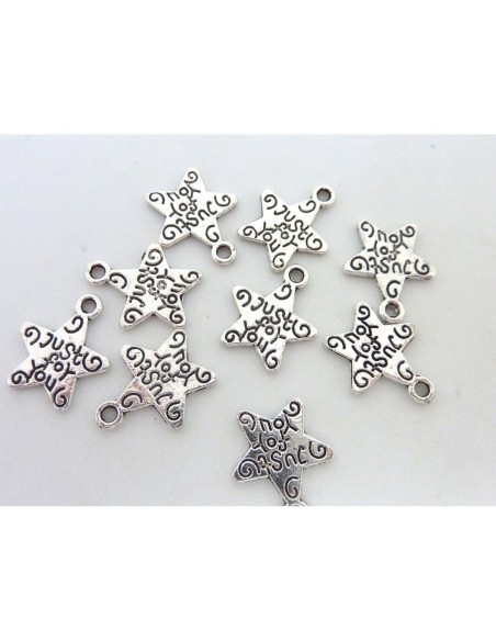 Breloque étoile just for you argenté en métal