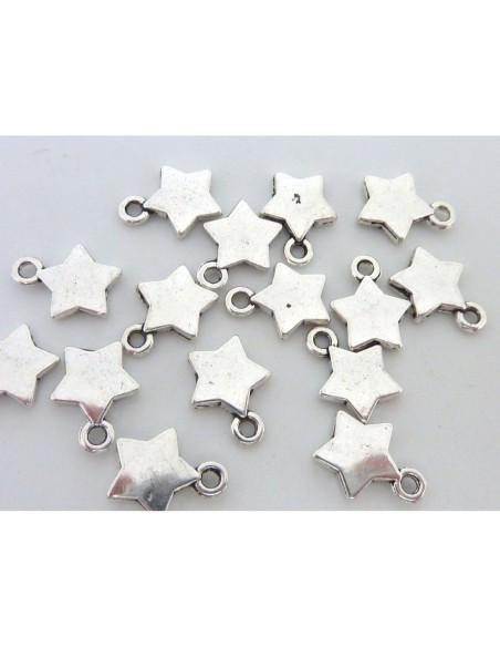 Breloques étoile en métal argenté