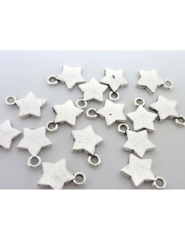 Breloques étoile en métal argenté