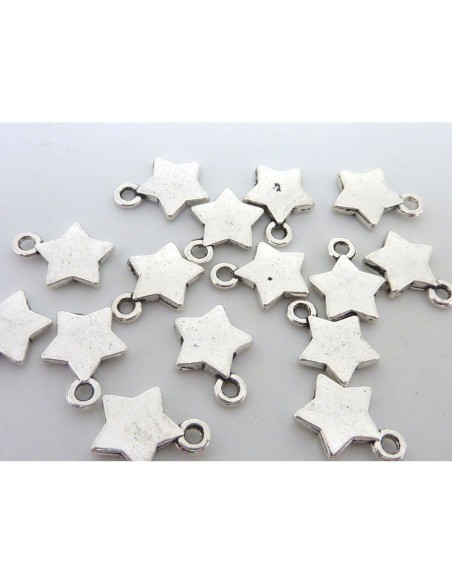 Breloques étoile en métal argenté
