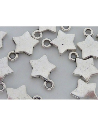 Breloques étoile en métal argenté