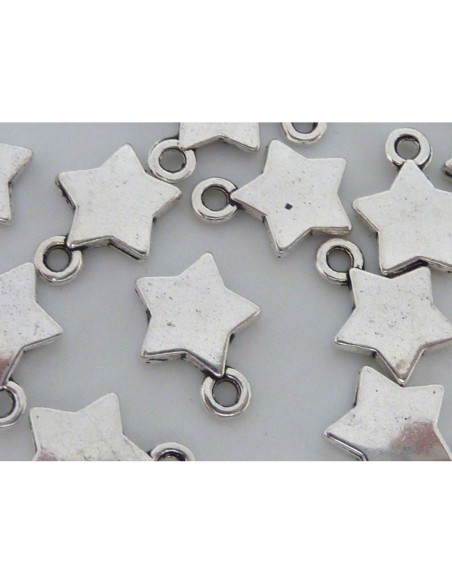 Breloques étoile en métal argenté
