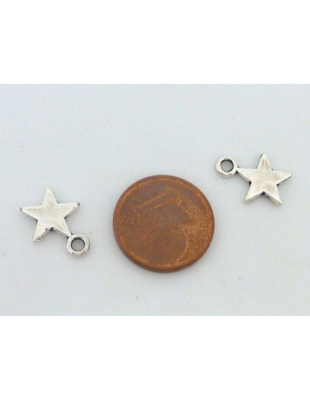 Pendentif étoile argenté en métal 12mm
