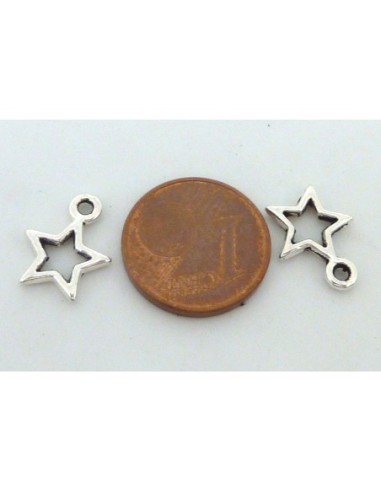 Breloque étoile argenté évidé