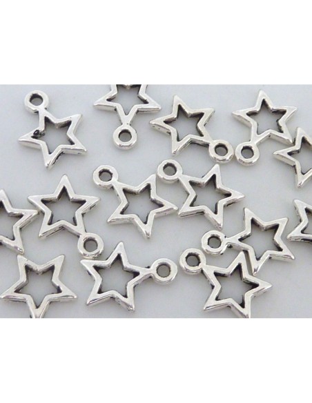 Charm étoile argenté évidé