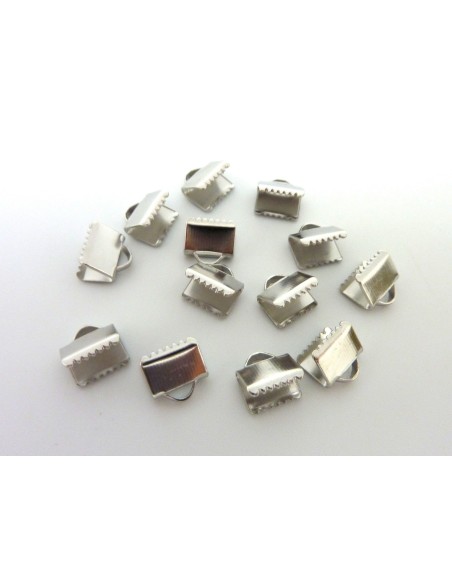 Embout griffe 8mm argenté lisse