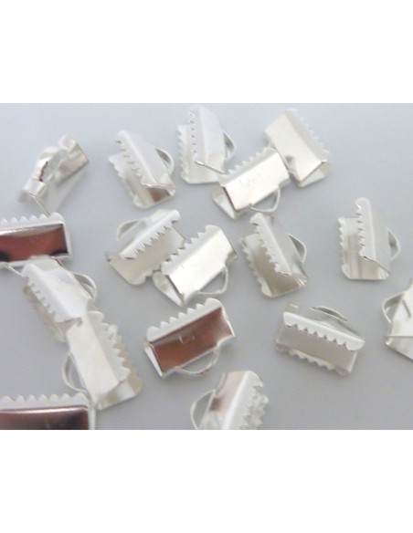 Embout griffe de 10mm en métal argenté lisse