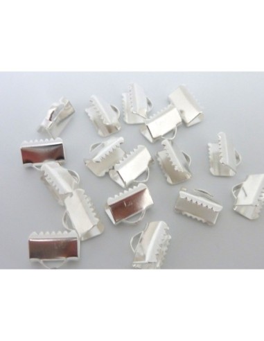 Embout griffe de 10mm en métal argenté lisse