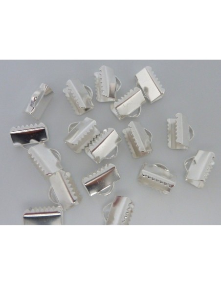 Embout griffe de 10mm en métal argenté lisse