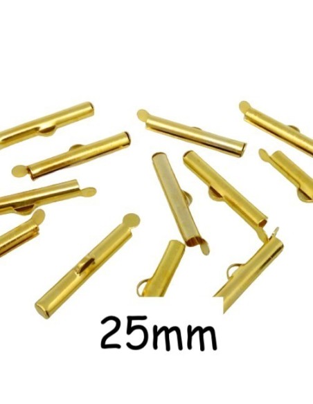 Embout tube doré 25mm pour bracelet manchette