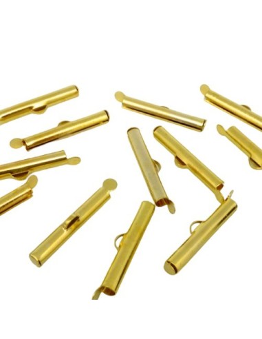 Embout tube doré 25mm pour chaine bille