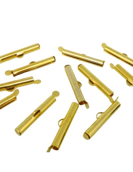 Embout tube doré 25mm pour chaine bille