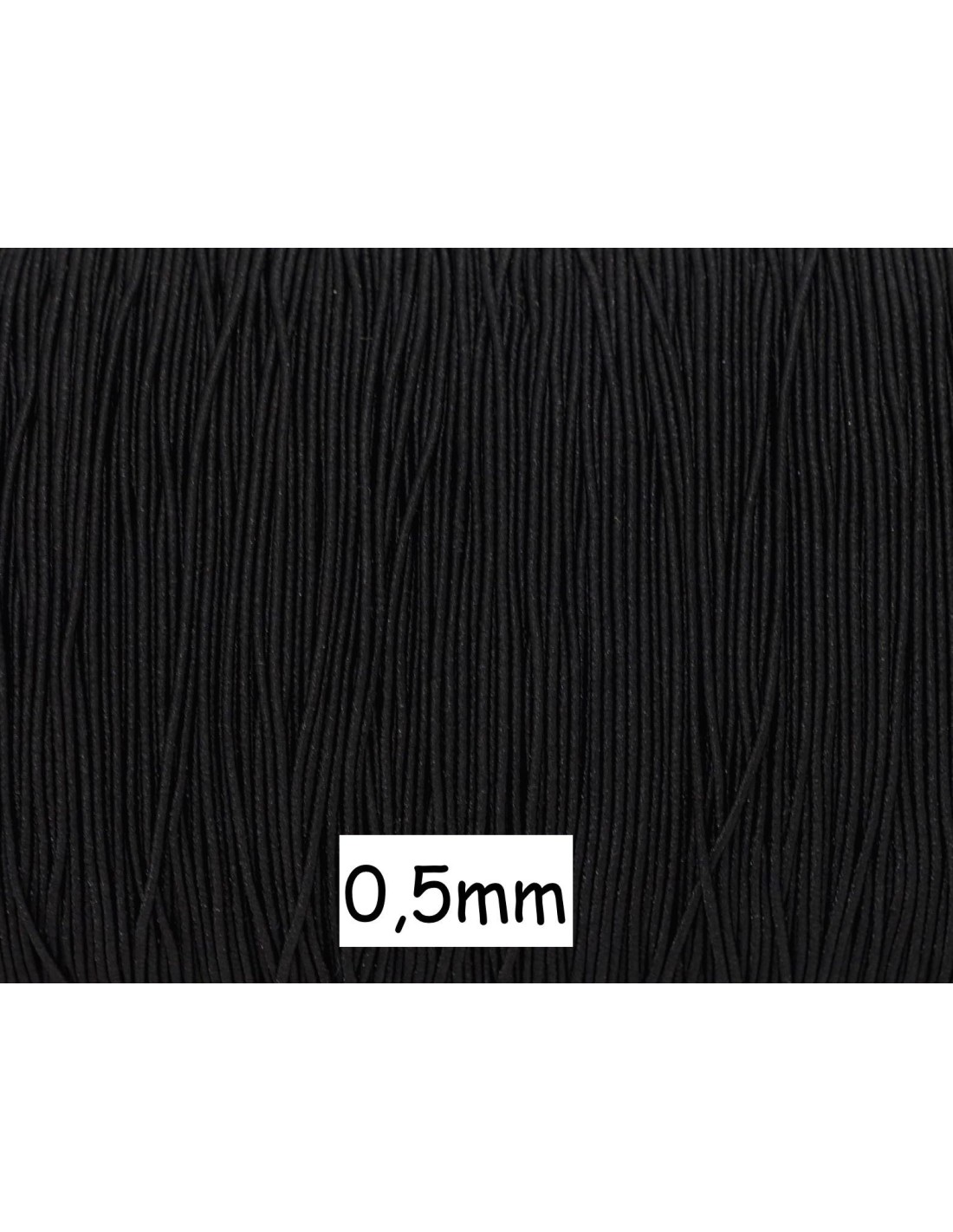 Fil de cordon élastique noir bricolage artisanat 0.0.6cm 0cm 