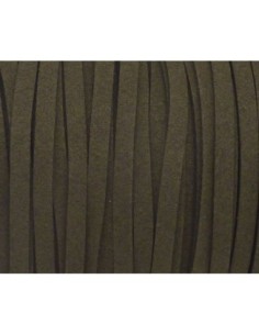 1m Cordon plat daim synthétique 5mm vert kaki