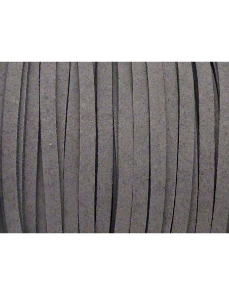 Suédine gris 5mm pour création bijoux