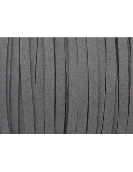 R-5m Cordon plat daim synthétique 5mm gris anthracite