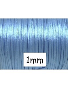 Cordon queue de rat 1mm bleu clair brillant pas cher