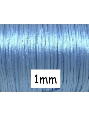 Cordon queue de rat 1mm bleu clair brillant pas cher