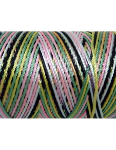 5m fil cordon nylon 0,8mm multicolore blanc, noir, rose, vert, jaune brillant