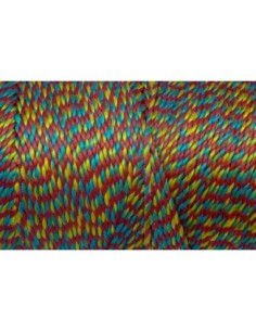 R-5m Fil polyester ciré 0,8mm multicolore rouge, vert, jaune 2