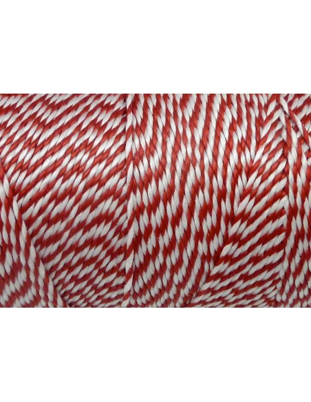 Fil ciré bicolore rouge et blanc