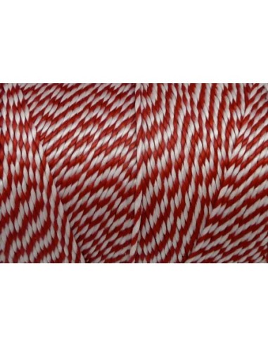Fil ciré bicolore rouge et blanc pour macramé