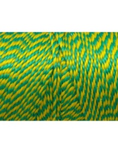 5m Fil polyester ciré 0,8mm bicolore jaune et vert