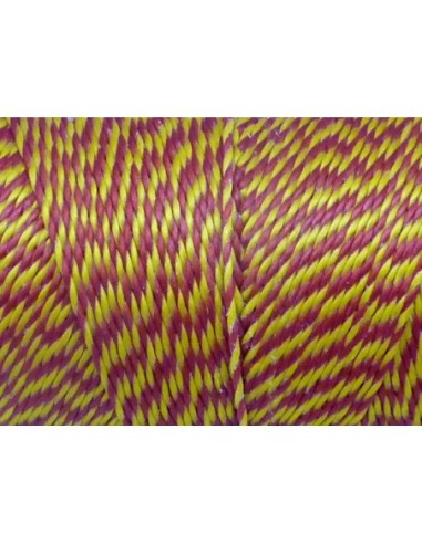 5m Fil polyester ciré 0,8mm bicolore jaune et rouge
