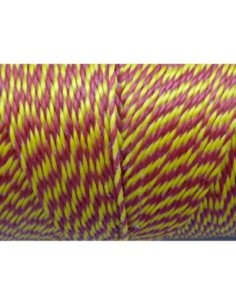 5m Fil polyester ciré 0,8mm bicolore jaune et rouge 2