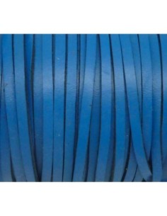 R-20cm de lanière cuir plat 3mm de couleur bleu