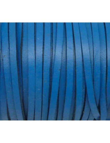 R-20cm de lanière cuir plat 3mm de couleur bleu