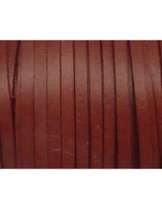 R-1m de lanière cuir plat 3mm de couleur rouge grenat -... 2