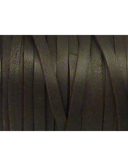 R-1m de lanière cuir plat 3mm de couleur marron foncé - CUIR VERITABLE