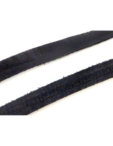 R-1m de lanière cuir plat 8mm de couleur noir - CUIR VERITABLE