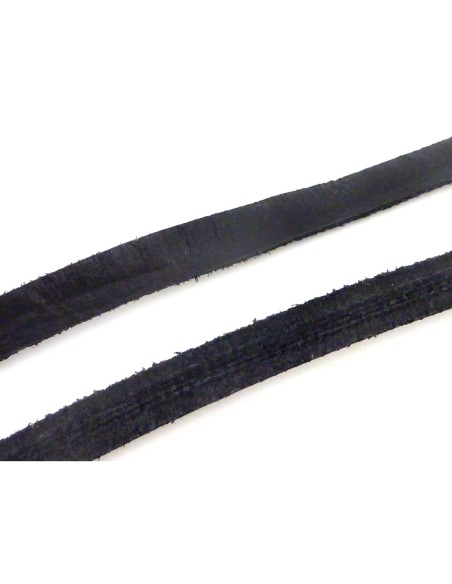 R-1m de lanière cuir plat 8mm de couleur noir - CUIR VERITABLE